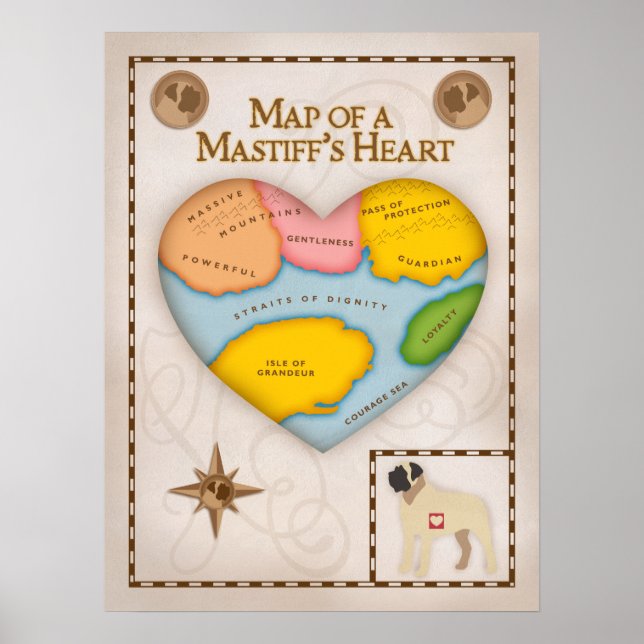 Map of a Mastiff's Heart Poster (Front)