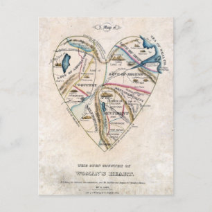 Map of a Womans Heart Postcard