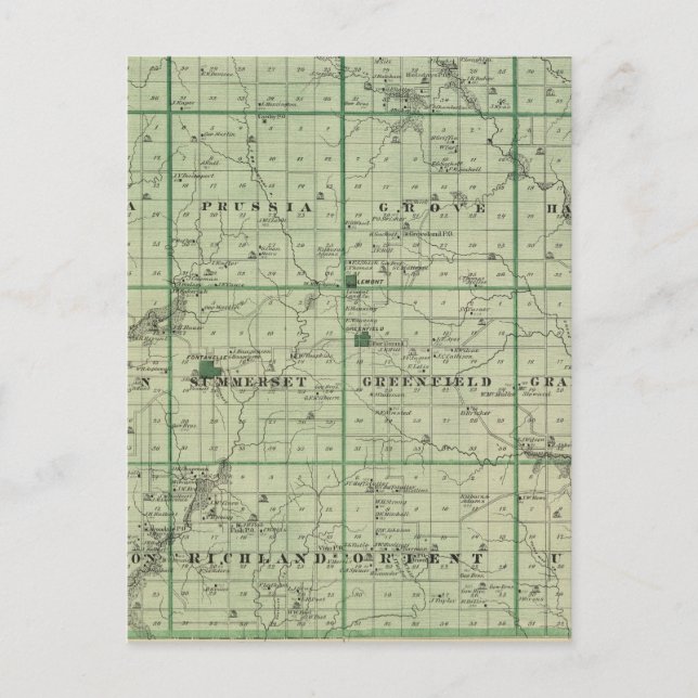 Map of Adair County, State of Iowa Postcard (Front)