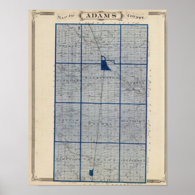 Map of Adams County Poster (Front)