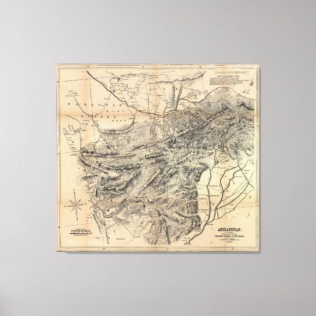 Map of Afghanistan (1879) Canvas Print (Front)