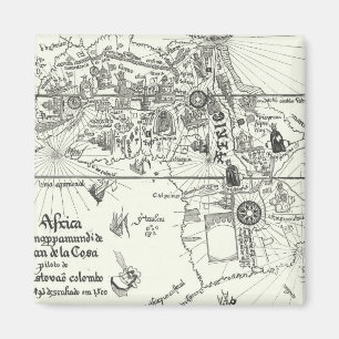 Map of Africa   1500 Magnet
