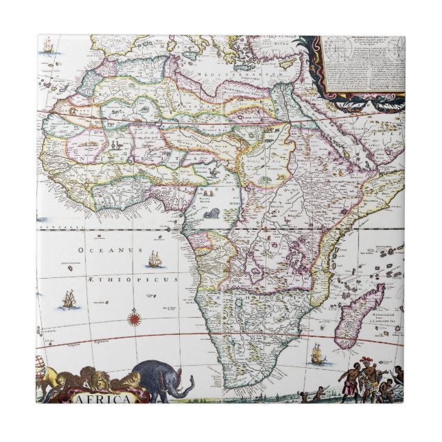 Map of Africa | 1696 Tile (Front)