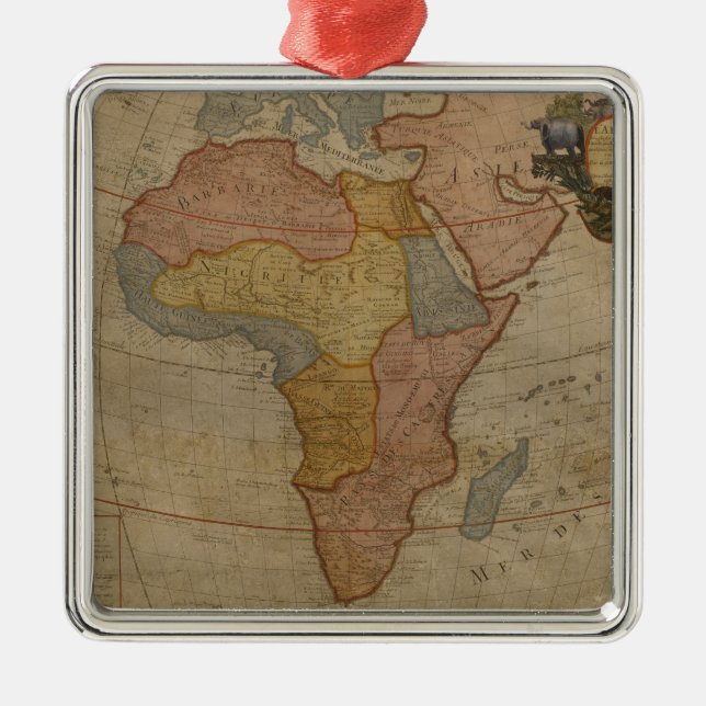 Map of Africa | 1700 Metal Tree Decoration (Front)