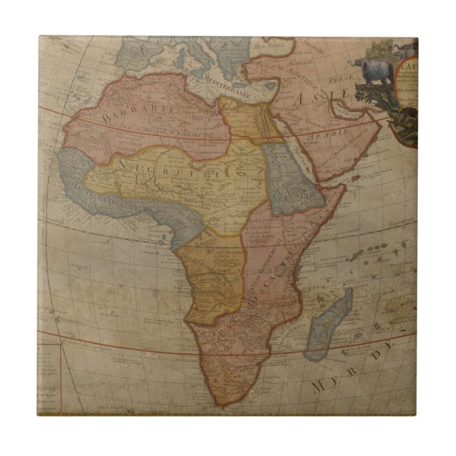 Map of Africa | 1700 Tile (Front)