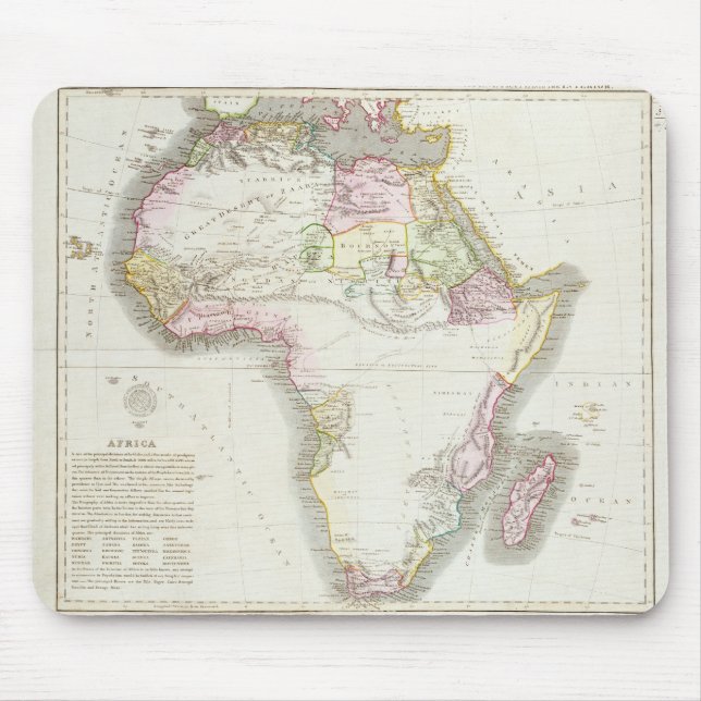 Map of Africa, 1821 Mouse Pad (Front)