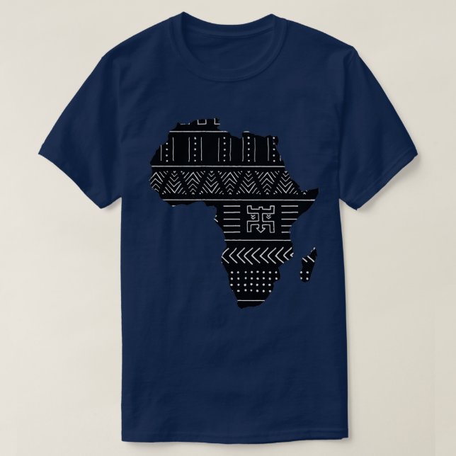 Map of Africa Africa Ethnic Pattern T-Shirt (Design Front)