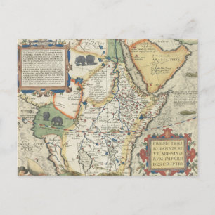 Map of Africa and the Arabian Peninsula Postcard