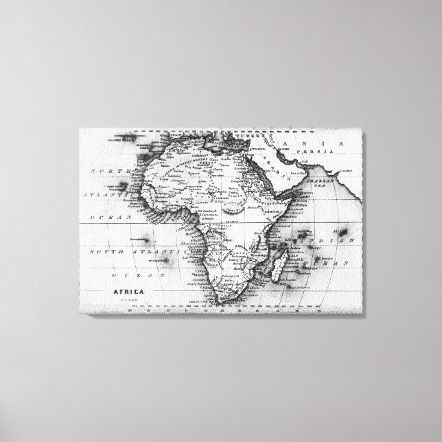 Map of Africa | Engraved by Thomas Stirling Canvas Print (Front)