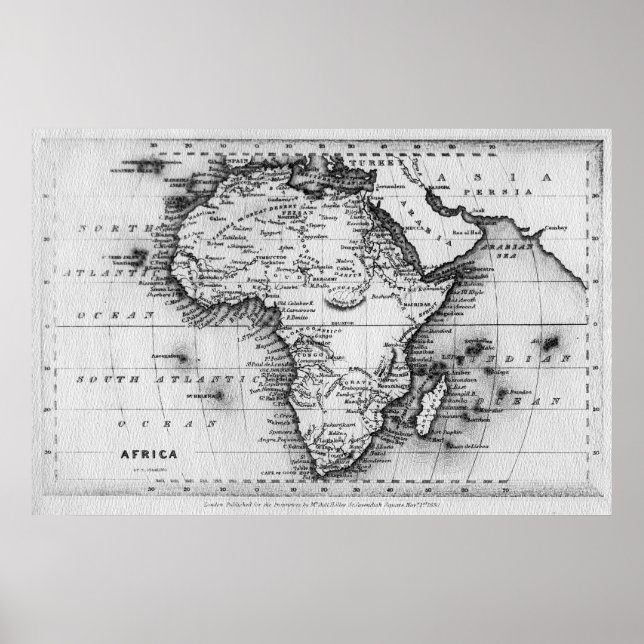 Map of Africa | Engraved by Thomas Stirling Poster (Front)