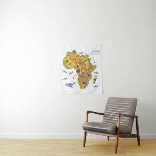 Map of Africa   Flora & Fauna Tapestry