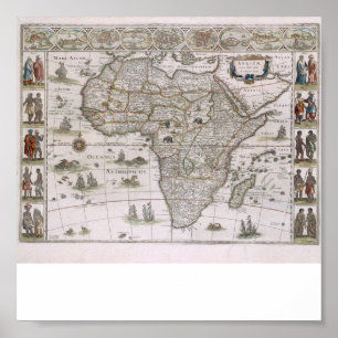 map of Africa from 1600 Poster