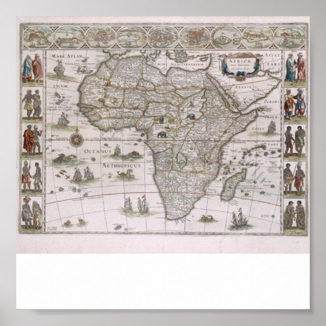 map of Africa  from 1600 Poster (Front)