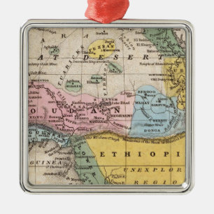 Map of Africa Metal Tree Decoration