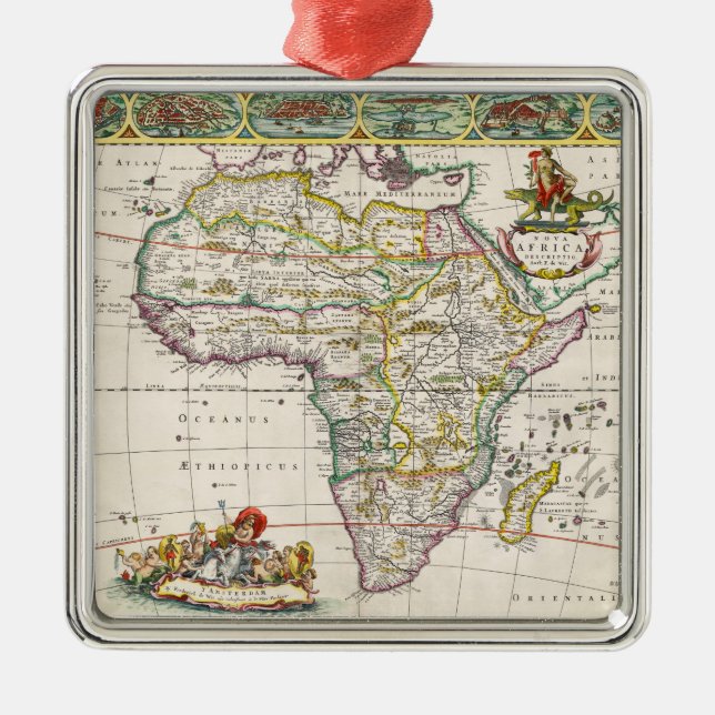 Map of Africa | Nova Africa Metal Tree Decoration (Front)