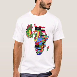 Map of African Continent with Flags T-Shirt