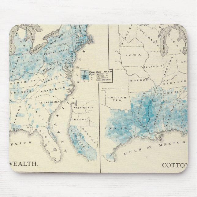 Map of Agriculture and wealth by colours Mouse Pad (Front)