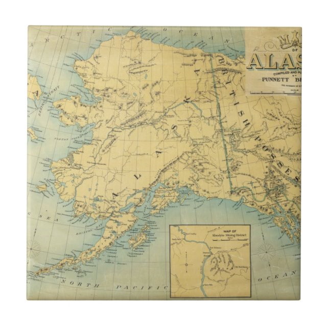 Map Of Alaska Tile (Front)