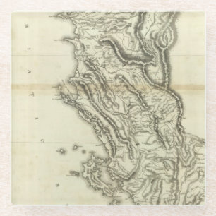 Map of Albania Glass Coaster