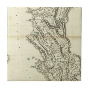 Map of Albania Tile