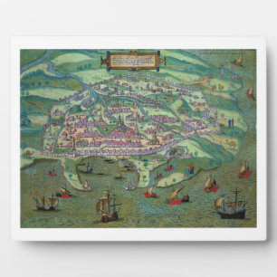 Map of Alexandria, from 'Civitates Orbis Terrarum' Plaque