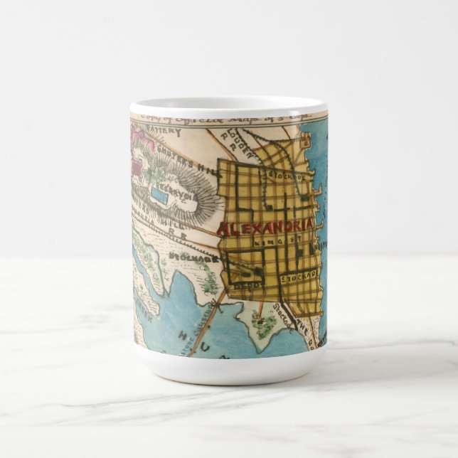 Map of Alexandria VA and Neighbour Cities Coffee Mug (Center)