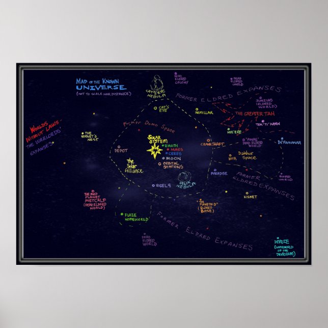 Map of Alibi Jones' Universe Poster (Front)