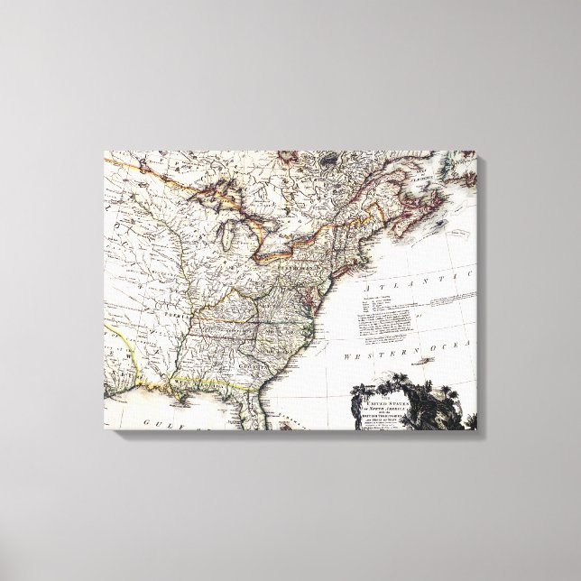 MAP OF AMERICA, 1809 CANVAS PRINT (Front)