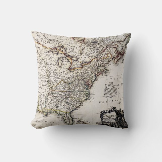 MAP OF AMERICA, 1809 CUSHION (Front)