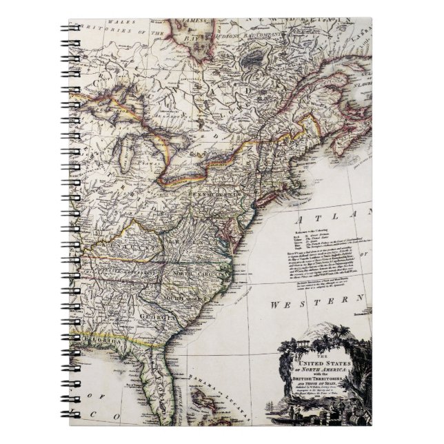 MAP OF AMERICA, 1809 SPIRAL NOTEBOOK (Front)