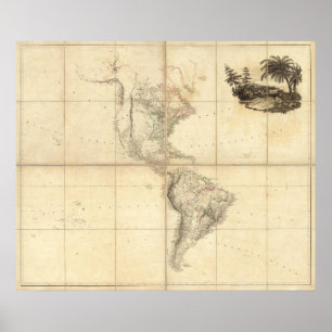Map of America by A Arrowsmith Poster