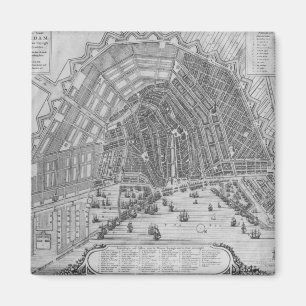 Map of Amsterdam, 1662 Magnet