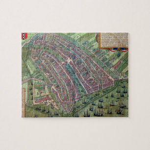 Map of Amsterdam, from 'Civitates Orbis Terrarum' Jigsaw Puzzle