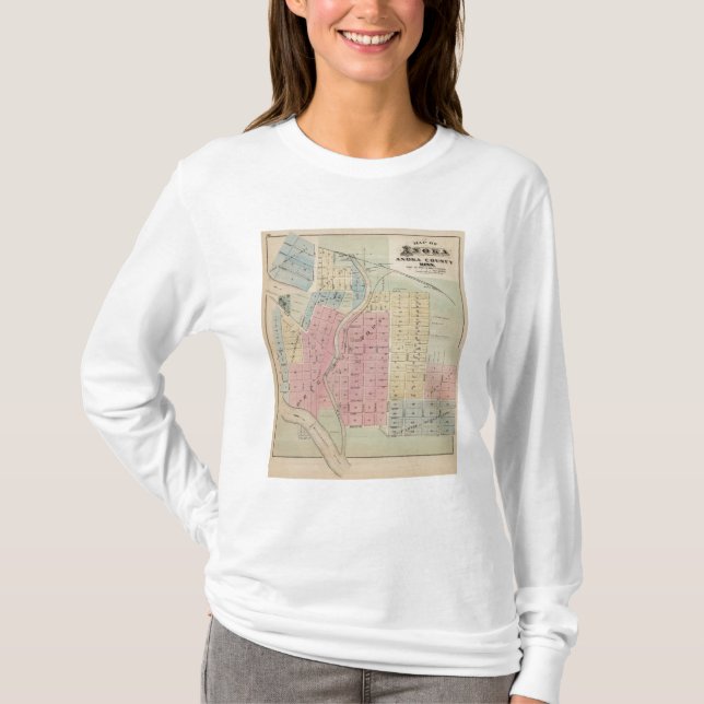 Map of Anoka, Anoka County, Minnesota T-Shirt (Front)