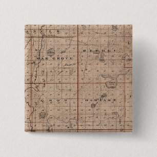 Map of Anoka County, Minnesota 15 Cm Square Badge