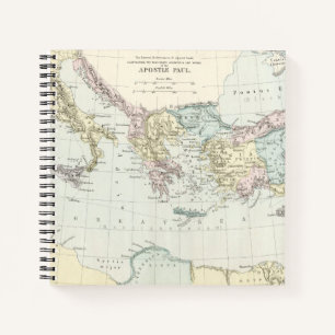 Map of Apostle Paul's Missionary Journeys Notebook