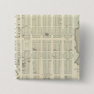 Map of Asbury Park, Monmouth County, New Jersey 15 Cm Square Badge