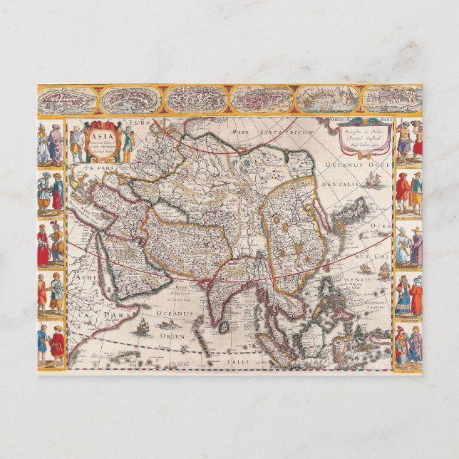 Map of Asia 4 Postcard (Front)