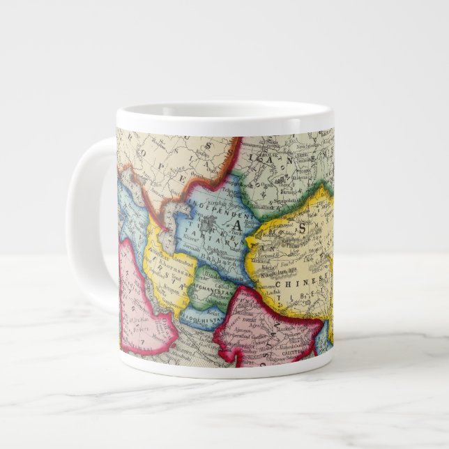 Map Of Asia Large Coffee Mug (Front Left)