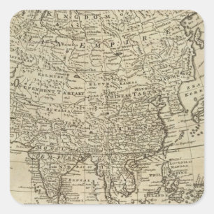 Map of Asia Square Sticker