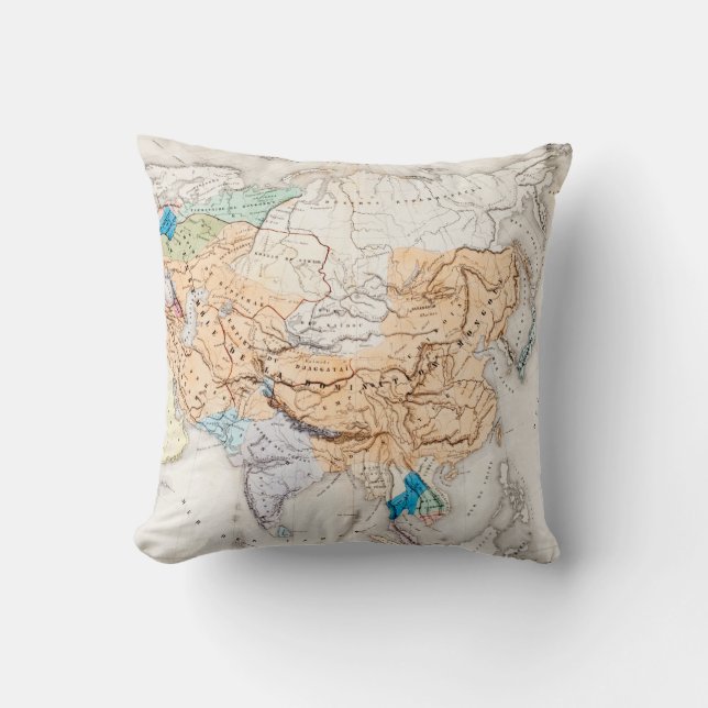 Map of Asia | Time of Kublai Khan Cushion (Front)