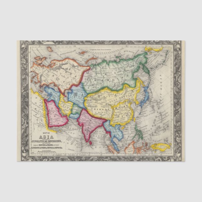 Map Of Asia Tissue Paper (Front)