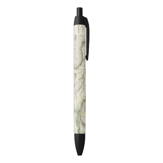 Map of Atlantic Ocean Black Ink Pen (Bottom (Vertical))