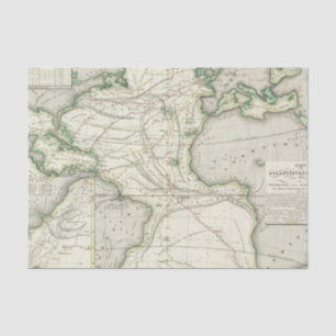 Map of Atlantic Ocean Tissue Paper