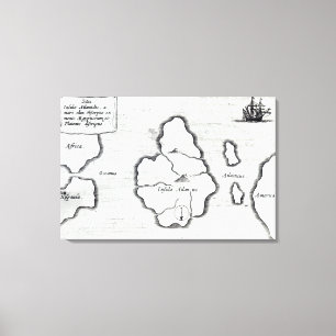 Map of Atlantis, from 'Mundus Subterraneus' Canvas Print