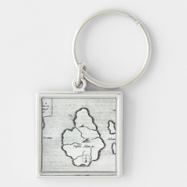 Map of Atlantis, from 'Mundus Subterraneus' Key Ring (Front)