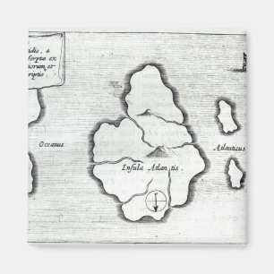Map of Atlantis, from 'Mundus Subterraneus' Magnet