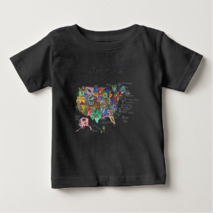 Map of Attractions of United States of America Baby T-Shirt