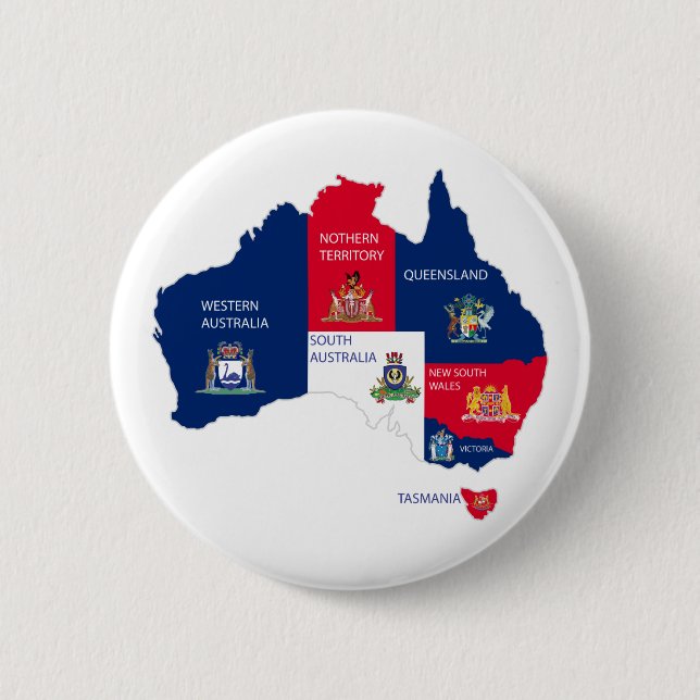 Map of Australia 6 Cm Round Badge (Front)