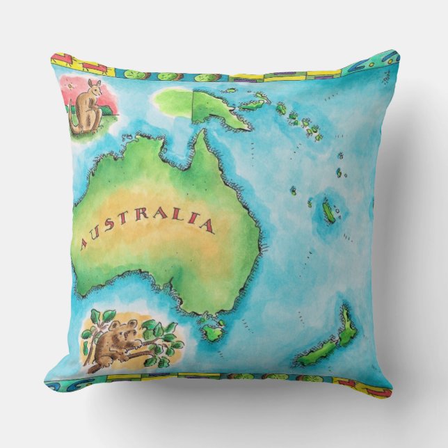 Map of Australia Cushion (Front)